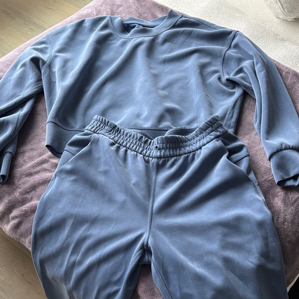 lululemon athletica Softstreme Oversized Top and Botton in dusty blue color